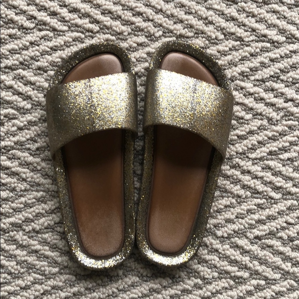 Mel by Melissa gold sparkle slides